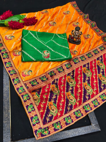 yellow-premium-dola-silk-panetar-saree-with-embroidery-and-diamond-work